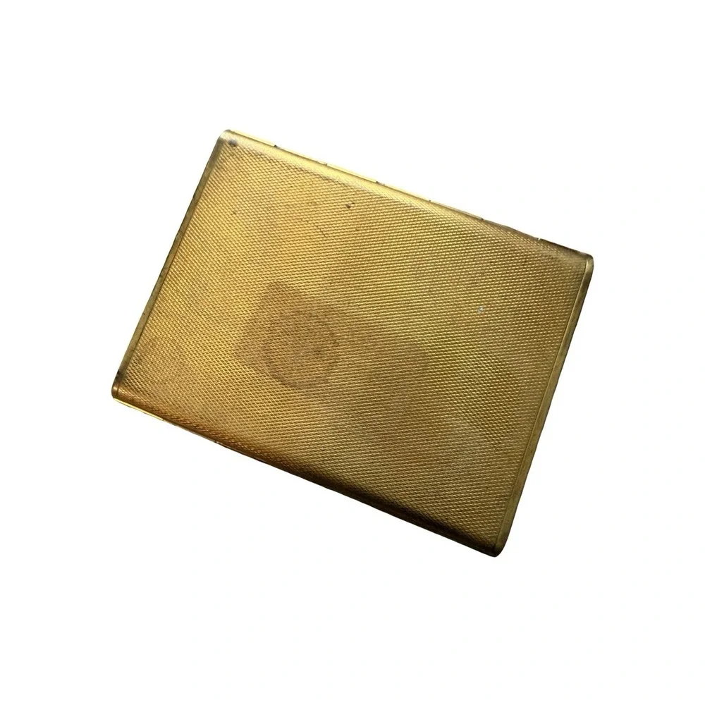 Vintage Coty Envelope Gold-Tone Folding Powder Compact with Mirror & Case